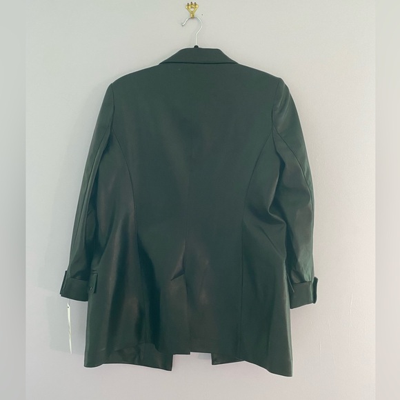 Calvin Klein | Faux-Leather Open-Front Blazer - Picture 3 of 6